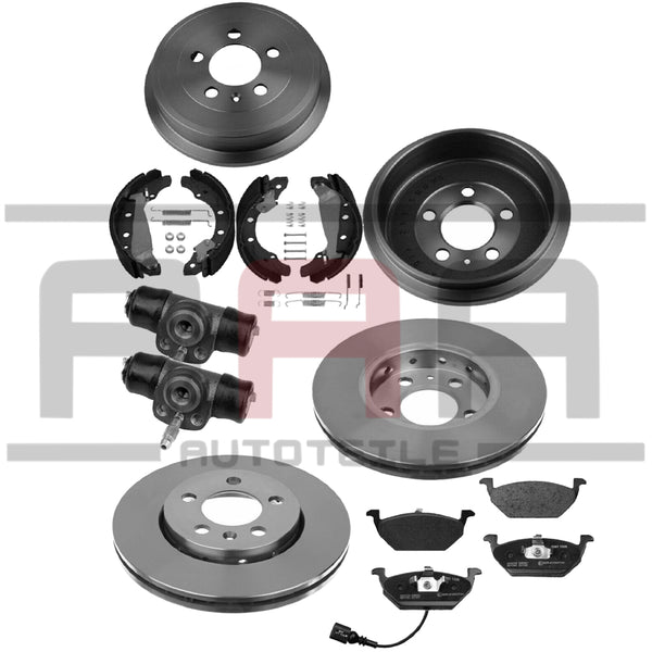 VW POLO 9N Bremsscheiben Bremsen vorne + Bremstrommel Set + Zubehör hinten