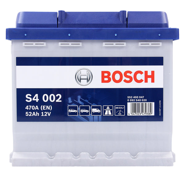 BOSCH AUTOBATTERIE 12V 52Ah STARTERBATTERIE 470A ERSETZT 45AH 46AH 47AH 48AH 50