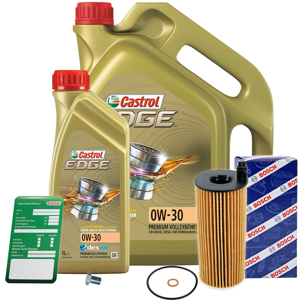 BOSCH ÖLFILTER+6L CASTROL EDGE FLUID 0W-30 FÜR BMW 3-ER F30 F31 316d-325d