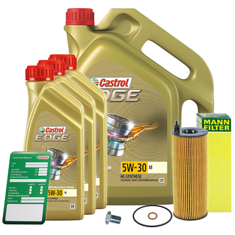 MANN-FILTER ÖLFILTER+8L CASTROL EDGE FLUID 5W-30 M FÜR BMW X5 E53 E70 X6 E71 E72