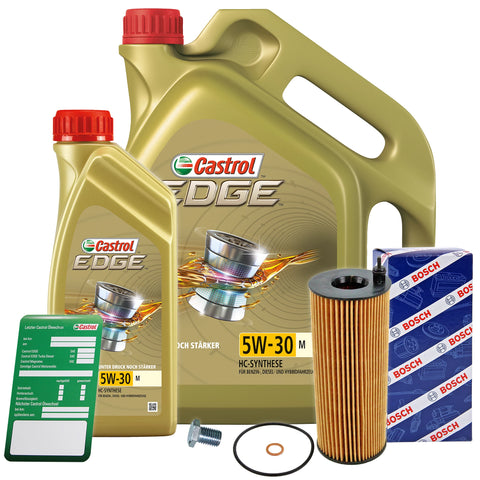 BOSCH ÖLFILTER+6L CASTROL EDGE FLUID 5W-30 M FÜR BMW 1-ER E81 E87 E82 E88