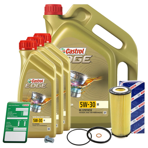 BOSCH ÖLFILTER+8L CASTROL EDGE FLUID 5W-30 M FÜR BMW 5-ER F10 F11 525d - 535d