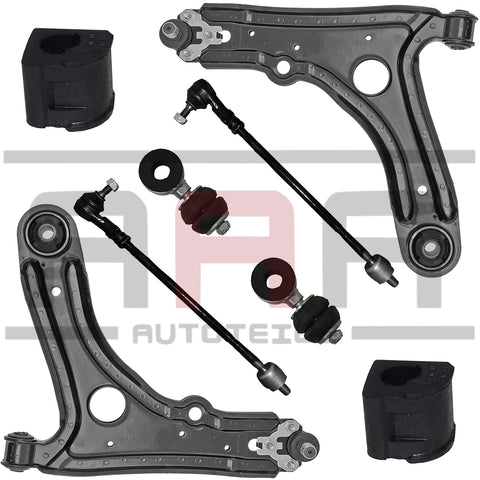 VW GOLF 3 III VENTO QUERLENKER+TRAGGELENK+KOPPELSTANGE+STABILAGER VORNE 8TLG SET
