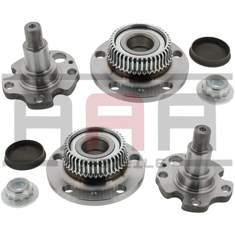 AUDI SKODA SEAT VW ACHSZAPFEN ACHSKÖRPER+RADNABE RADLAGER HINTEN HINTERACHSE SET