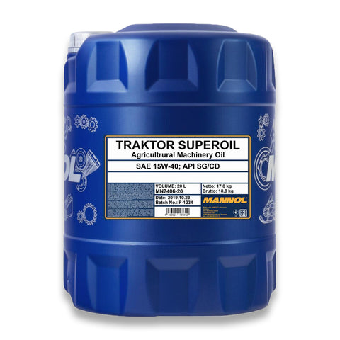 Mannol Traktor Superoil Motorenöl 15W-40 API SG/CD Motoröl 20 Liter